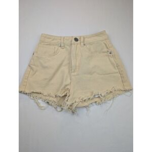 Factorie Womens High Waisted Frayed Hem Denim Shorts Yellow Size 6